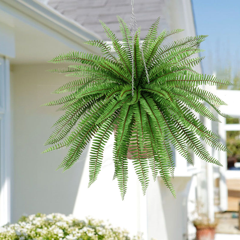 artificial fern hanging plants Velener 36Inch Artificial Boston Fern Large Hanging Plant, Fake Fern P