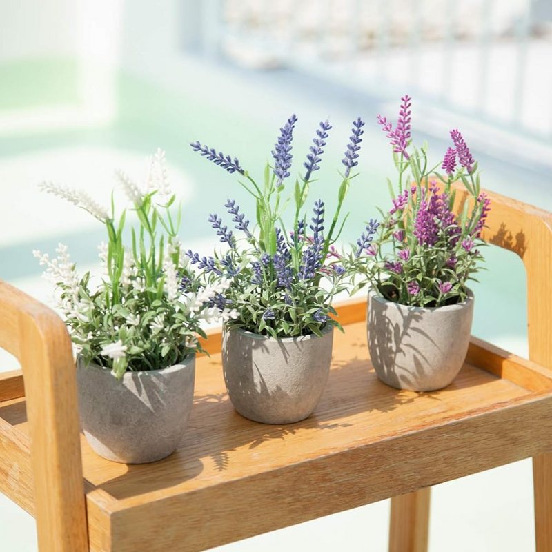 small fake lavender plant Velener Artificial Lavender Flowers(Pink/White/Purple), Small Fake Lav