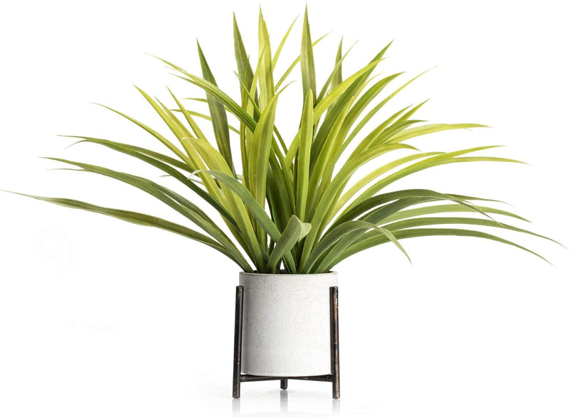 Velener 15" Potted Spider Plant in Artificial Plant Stand- Fake Plants for Indoors Outdoor Patio Decor